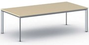 Rokovací kancelársky stôl PRIMO INVITATION, 240x120 cm, sivostrieborná podnož, breza
