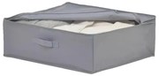 Textilný úložný box na oblečenie a posteľnú bielizeň, CASTEL 44x55x19, sivý