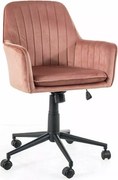 SI Q-886 Sametová otočná stolička antická ružová