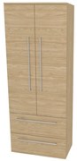 Mereo Bino, kúpeľňová skrinka vysoká 163 cm, dvojitá, Multidecor, Dub olejovaný, MER-CN699DUO1