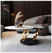 KONFERENČNÝ STOLÍK PRISCO EXCLUSIVE MRAMOR + ČIERNY SO ZLATÝM PODSTAVCOM