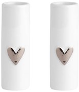 räder Porcelánové vázičky Silver Heart – set 2 ks