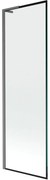Mexen Next L, 1-krídlová vaňová zástena 60 x 150 cm, 6mm číre sklo-čierny vzor, grafitový profil, 895-060-000-03-70-66