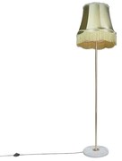 Retro stojaca lampa mosadz s tienidlom Granny zelená 45 cm - Kaso