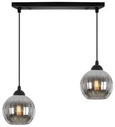 Závesné svietidlo Costa, 2x grafitové sklenené tienidlo, b