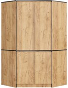 Rohová šatníková skriňa S 100 4D CLP dub craft