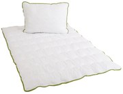 Celoročná prešívaná prikrývka 140x200 cm s vankúšom BELLA ALOE VERA 70x90 cm, biela