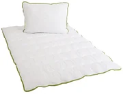Celoročná prešívaná prikrývka 140x200 cm s vankúšom BELLA ALOE VERA 70x90 cm, biela