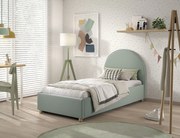 Dizajnová posteľ s úložným priestorom Moon zelená buklé 90x200cm