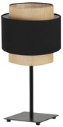 Stolná lampa Boho, 1x jutové/čierne textilné tienidlo