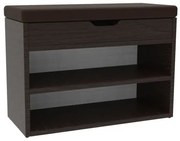 Sedací botník do předsíně Venil Wenge Magic s hnědým sedákem