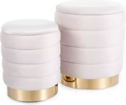 SI Britta Velvet taburetka (sada) svetlo béžová