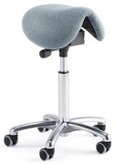 Sedlová kancelárska stolička DERBY, svetlomodrá tkanina