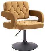 LuxuryForm DESIGN Kreslo ADRIA VELUR na čiernom tanieri - hnedé