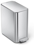 Nášľapný oceľový odpadkový kôš v matne striebornej farbe 5 l – simplehuman