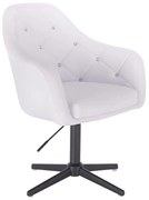 LuxuryForm DESIGN Kreslo ROMA na čiernom kríži - biele