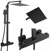 Sprchová súprava GABI s termostatickou batériou - 25x25 cm - čierna matná