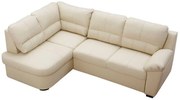 Kožená rohová sedacia súprava MALAGA, Ľavá, krémová, koža 100%