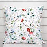 Biante Dekoračná obliečka na vankúš TF-116 Akvarelové kvety s kolibríkmi na bielom 30 x 50 cm