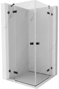 Mexen Lunar Duo, výklopný sprchový kút 70 x 70 cm, 8mm číre sklo, čierny profil, 834-070L-070P-70-00