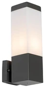 Moderná vonkajšia nástenná lampa tmavosivá s opálom - Malios