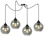 Závesné svietidlo Haga Spider, 4x sklenené tienidlo (mix 3 farieb)