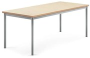 Stôl SONITUS, 1600x700x600 mm, linoleum - béžová, strieborná