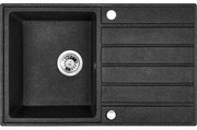 Laveo Margarita, 1-komorový granitový drez 790x490x230 mm, čierna, LAV-SBM_711T