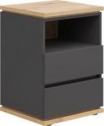 XXXLutz NOČNÝ STOLÍK, grafitová, biela, 45/63/42 cm Xora - Nočné stolíky - 002427002515