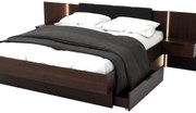 Manželská posteľ 180 cm Lewell (s čelným rámom) (s úl. priestorom) (wenge). Akcia -20%. Vlastná spoľahlivá doprava až k Vám domov. 1092108