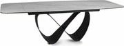 Rozkladací jedálenský stôl Infinity 160/240 cm biely mramor/čierny