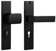 Ochranné kovanie COBRA C201 s prekrytkou (Čierna), kľučka obojstranná/guľa, Otvor na cylindrickú vložku PZ, COBRA ČIERNA, 72 mm