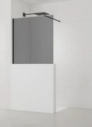 Sprchová zástěna SAT Walk-in 100x100 cm na nižšiu priečku čierna SATBWIS100KSPRC