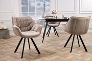 Dizajnová jedálenská stolička Miramar Style šampanská zamat