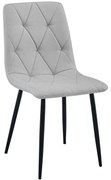 Svetlo sivá jedálenská stolička LIBRA s čiernymi nohami