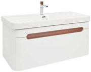 Kúpeľňová skrinka s umývadlom a batériou SAT Fusion 97,5x43x45 cm biela matná SATFUSION100WMWBA