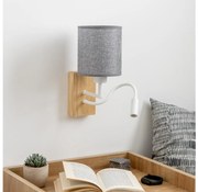 Brilagi - LED Nástenná lampa NUBILA WOOD 1xE27/25W/230V + LED/3W dub/šedá