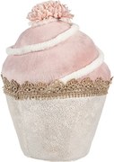 Dekorácia ružová zamatová torta Muffin pink - Ø 11*16 cm