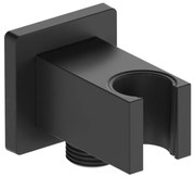 KFA Armatura 845-051-81 - Hranatý držiak sprchy s vývodom LOGON mosadz/matná čierna