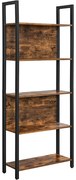 Knižnica, industriálna, 5 políc, 165x62x24cm