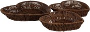 Set 3ks hnedý prútený košík v tvare srdca - 28*25*5 / 25*23*5 / 22*21*5 cm