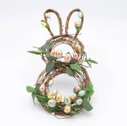 DECOLED Veľkonočný zajačik, prútie, 48 x 30 cm, zdobený