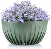 PLASTOVÝ KVETINÁČ STRIPPED ECO 16X30 CM ZELENÁ