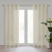 ZÁCLONA NA KRÚŽKOCH MIRELLA 140X250 CM BÉŽOVÁ