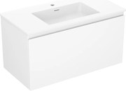 Mexen Orio, kúpeľňová skrinka 90 cm s umývadlom Otis, 1 zásuvka, biela matná, 91A10-09047-1-BF01-W18M01