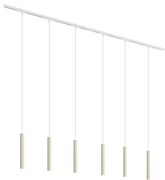 Moderný koľajnicový systém so 6 závesnými svetlami béžový s bielou 1-fázový - Slimline Keno