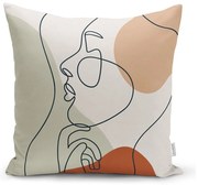 Obliečka na vankúš Minimalist Cushion Covers Pastel Drawing Face, 45 x 45 cm