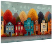 Obraz - Maľované jesenné mesto (90x60 cm)