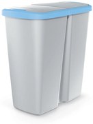 Odpadkový kôš DUO sivý, 45 l, modrá / sivá