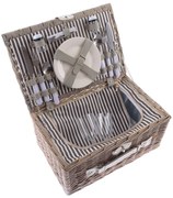 Prútený piknikový kôš pre 2 osoby s termoboxom, 42 x 28 x 20 cm, 3,25 kg